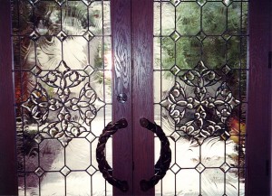 stained glass door sans soucie beautiful bevels "Beautiful Bevel Clusters" door glass installed at a private residence at Rancho La Quinta Country Club, La Quinta, California