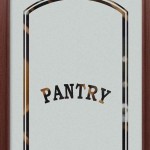 Basic Pantry Glass design.  Single stage, negative sandblast.