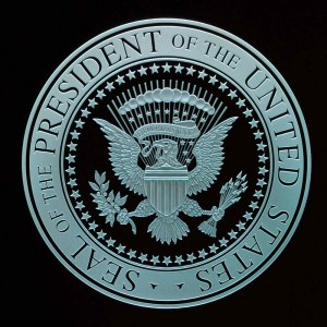 Glass Presidential Seal etched The U.S. Presidential Seal Carved in Glass by Sans Soucie Art Glass Studios, Inc.