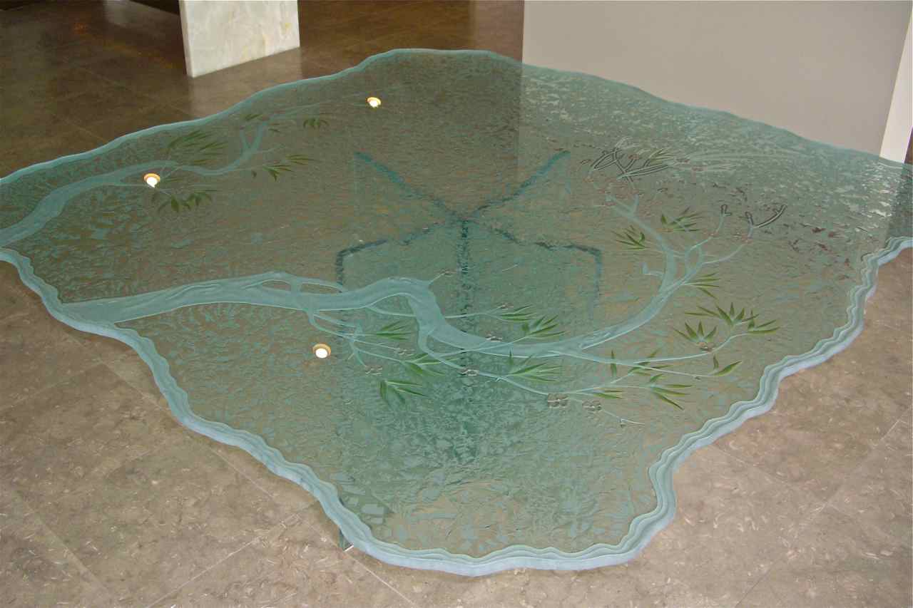 etched glass dining table top painted glass cherry blossom tree branch - 5 etched glass dining table top painted glass cherry blossom tree branch - 5