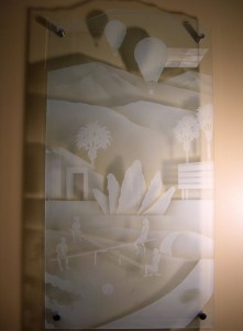 etched glass wall art sculpture palm desert history 4 Panel 4: Palm Desert Monument Sign & Park