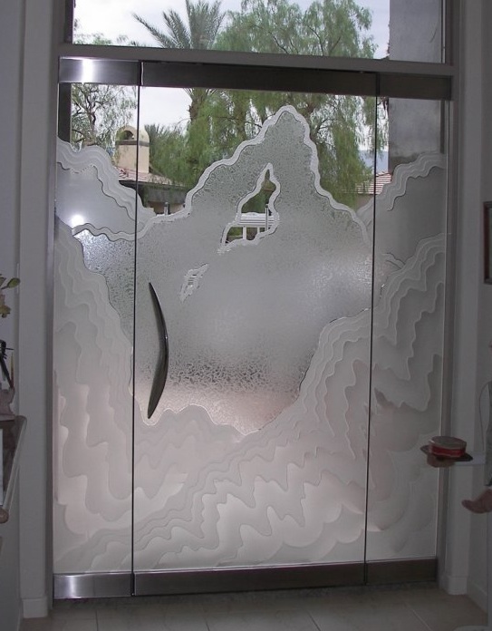 frameless door etched rugged retreat sans soucie frameless door etched rugged retreat sans soucie
