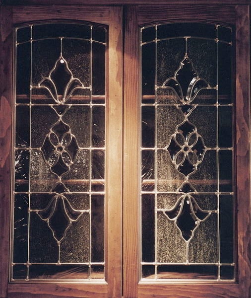 "Beautiful Bevel Clusters"  Leaded Glass Kitchen Cabinet Inserts