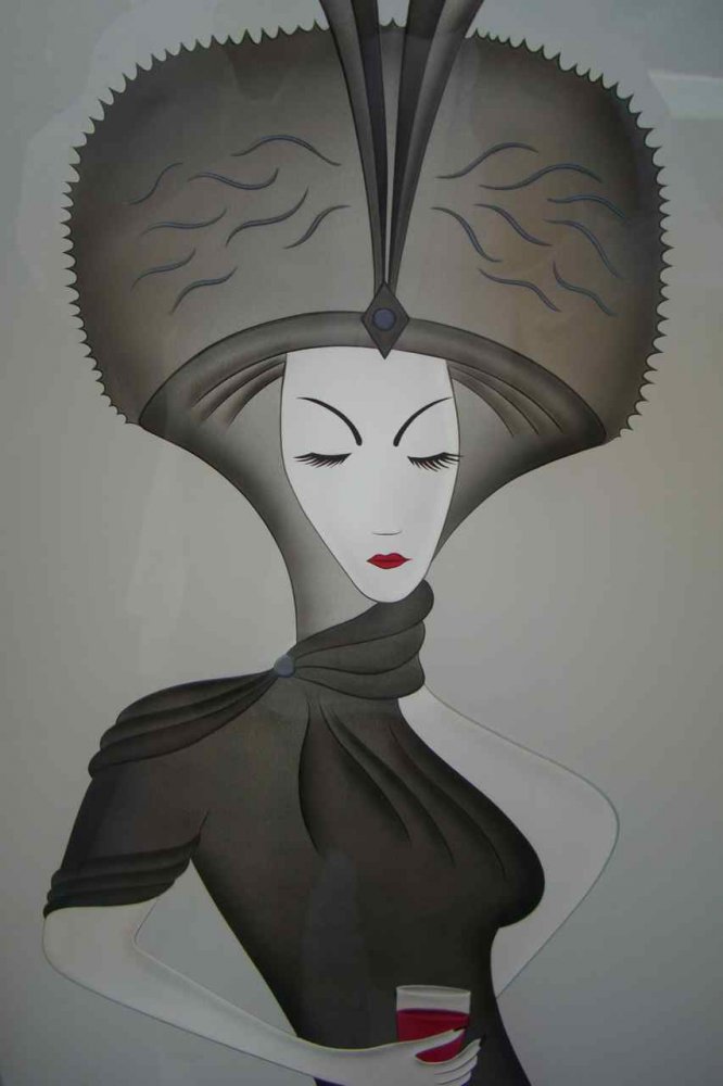 carved painted glass door erte style woman carved painted glass door erte style woman