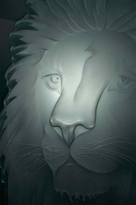 lion carved frosted glass lion carved frosted glass