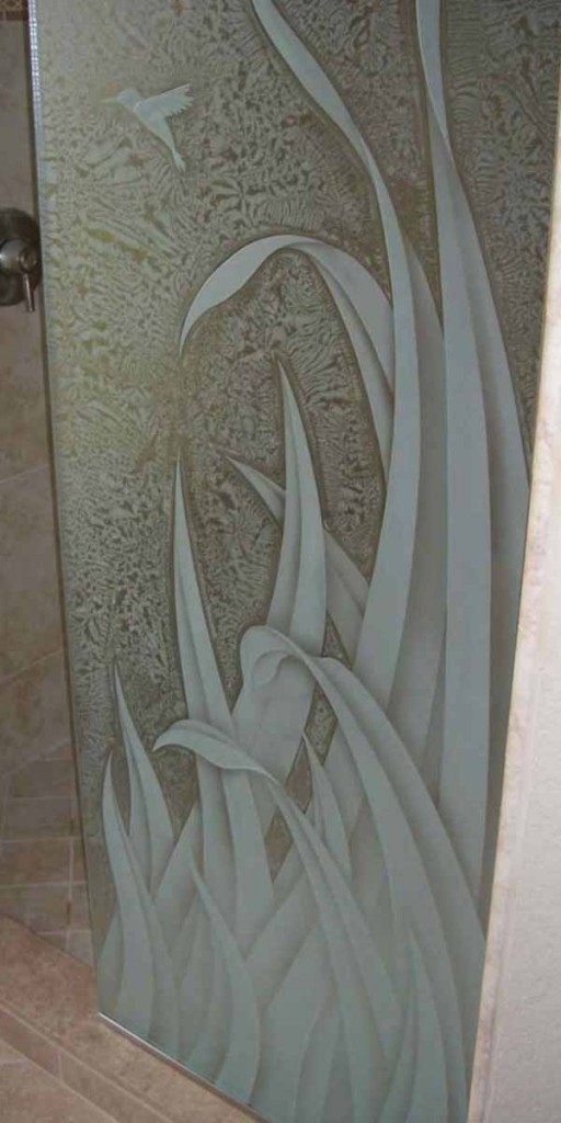 glass shower panel divider reeds Reeds