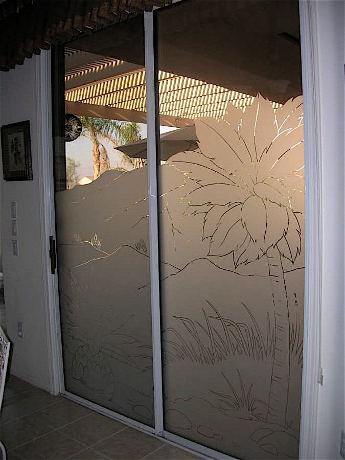 frosted glass door palm tree mountain frosted glass door palm tree mountain