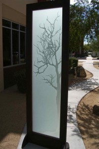 etched glass door tree branhes - 5