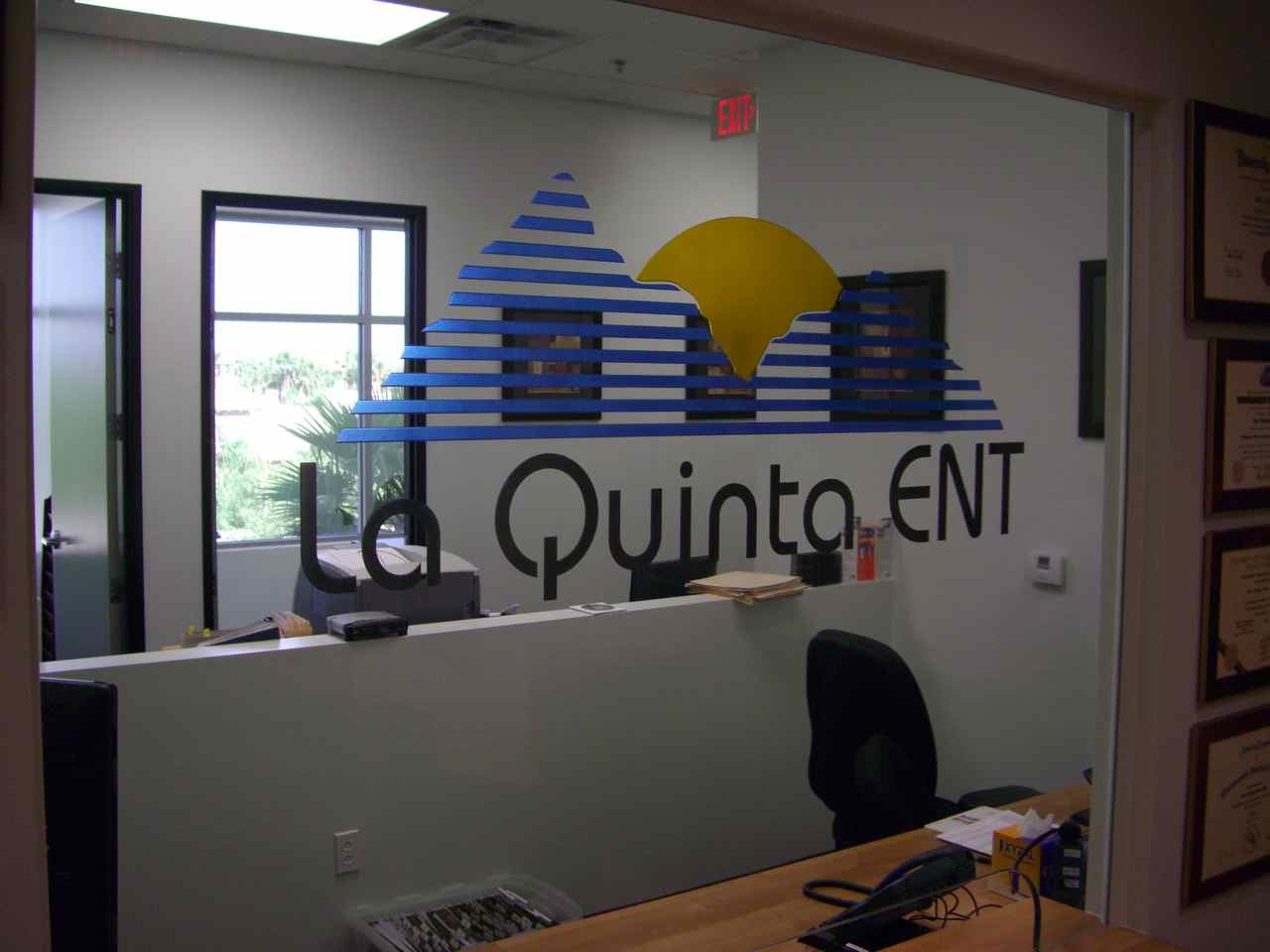etched glass 3d carved sign painted glass