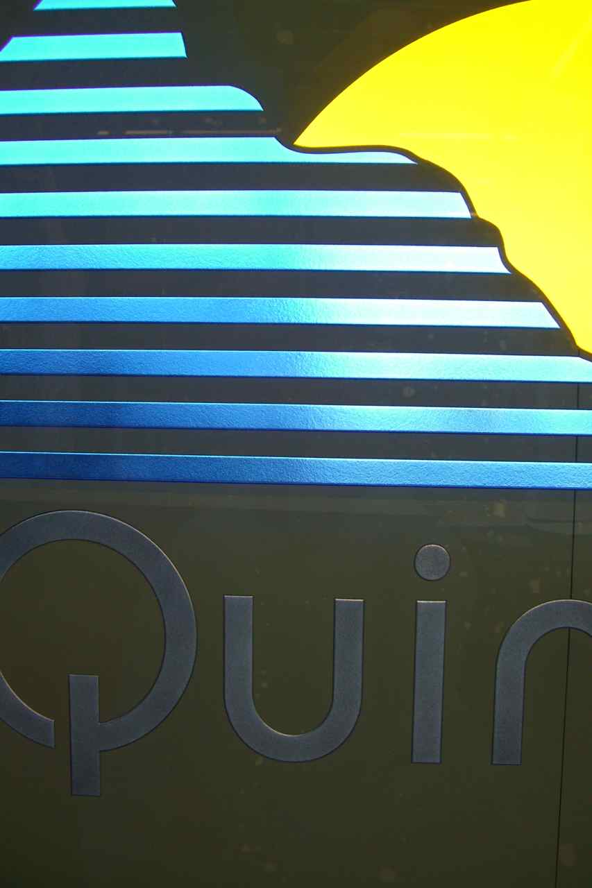carved painted glass sign 3D etched glass