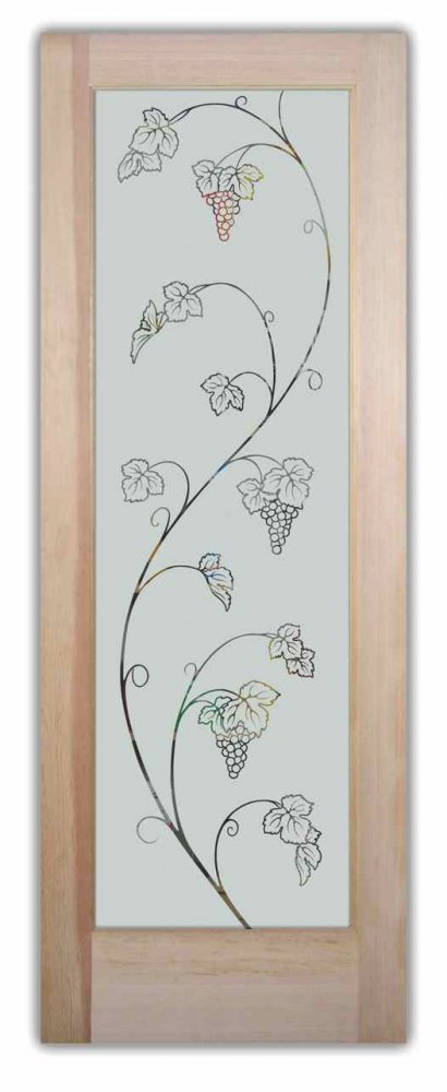 frosted glass pantry door grape vineyard