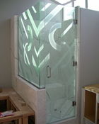 glass shower door etched carved glass checkpoint