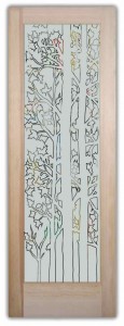 etched glass pantry trees