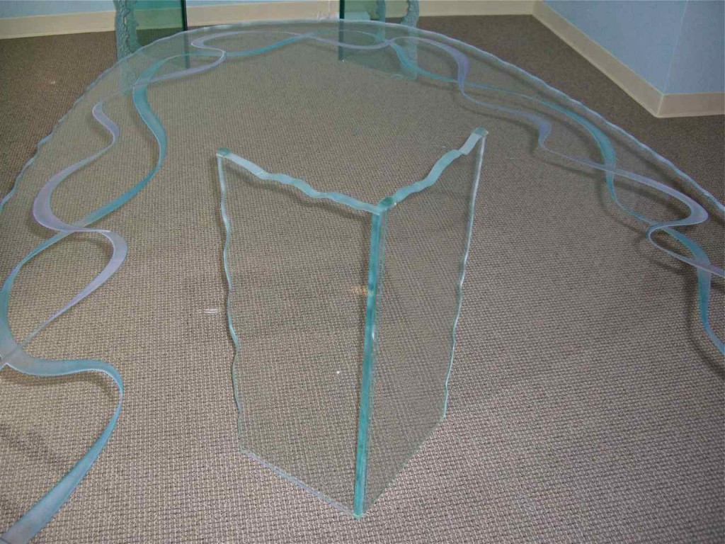 carved glass dining table top ribbons sans soucie - 4