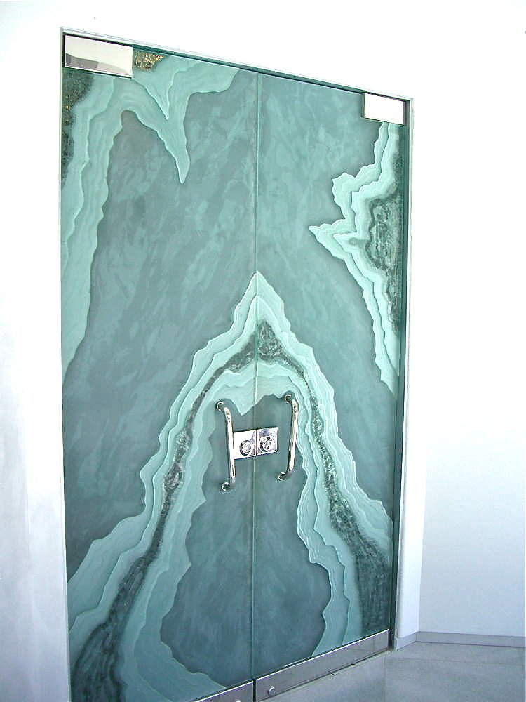 etched glass door
