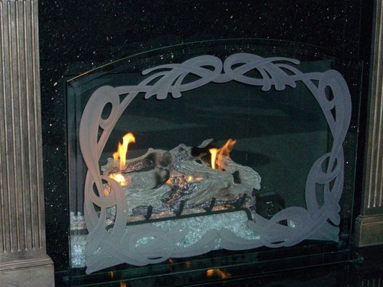 glass fireplace screen