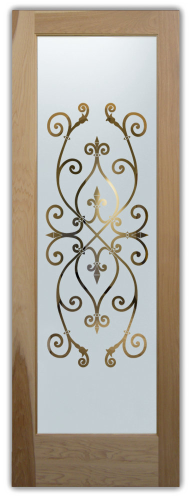 frosted glass doors ironwork