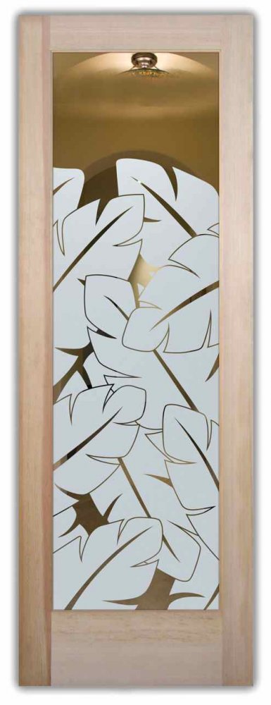 custom etched glass door leaves