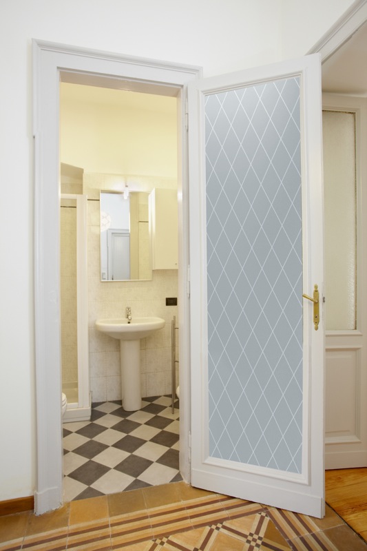 interior etched glass doors modern bathroom 