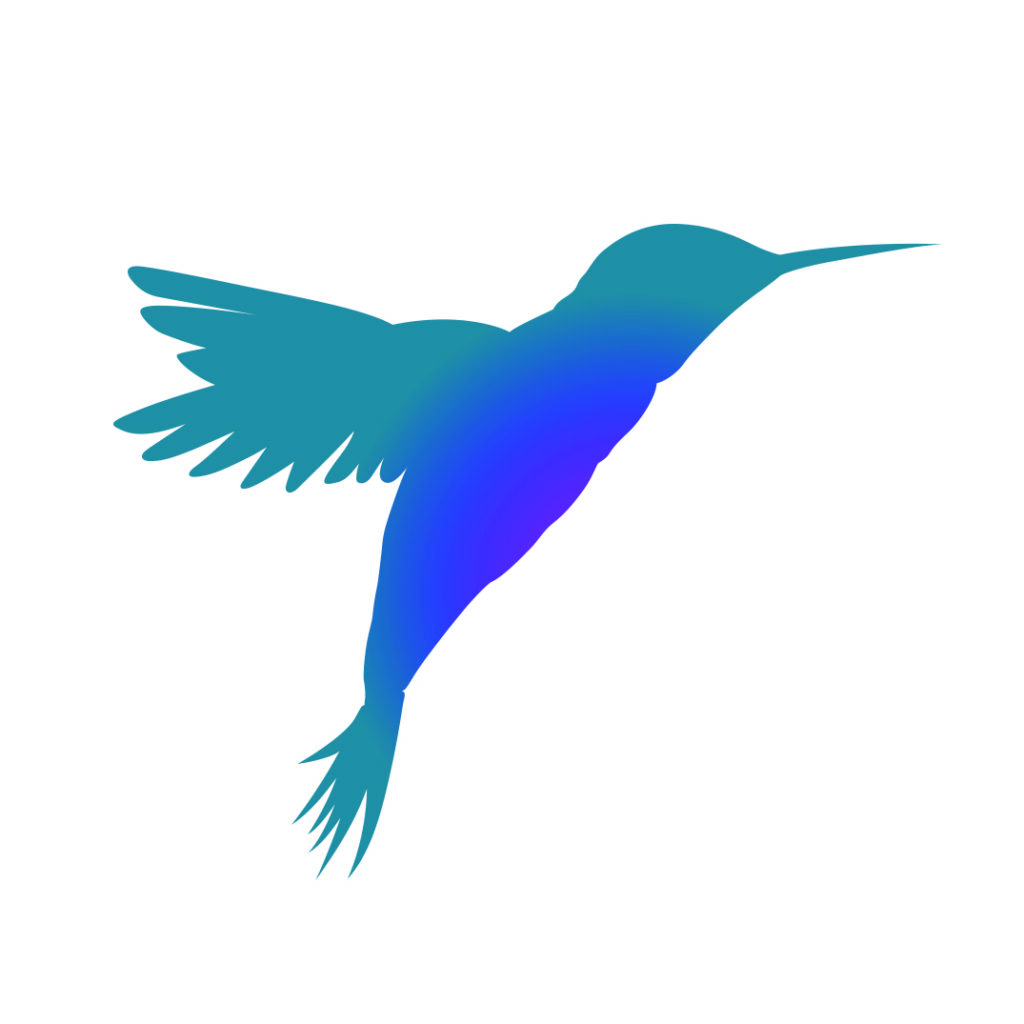 sans soucie art glass hummingbird logo