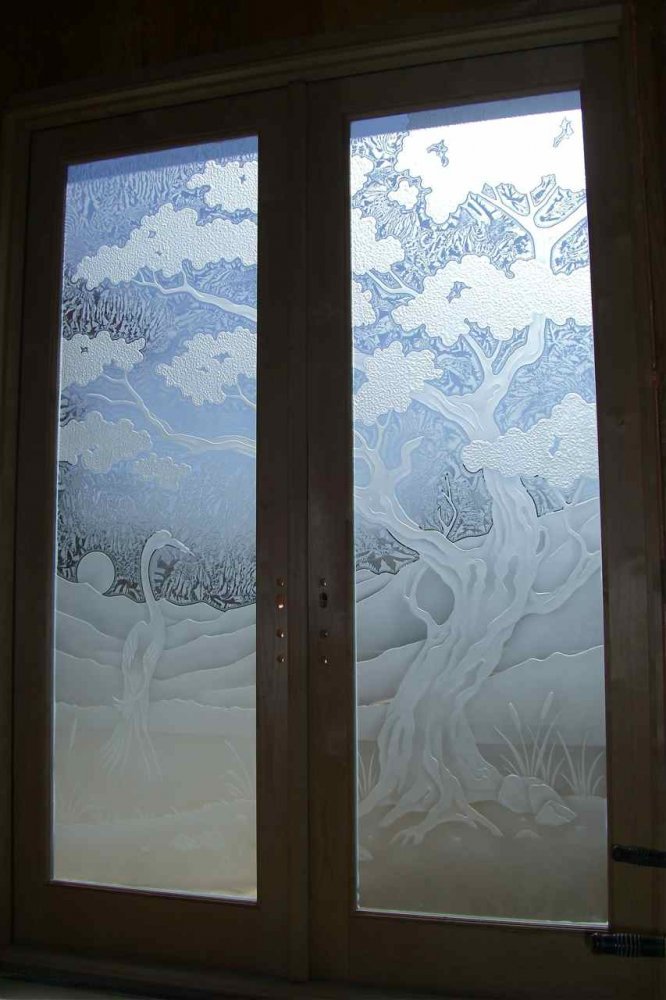 carved glass  doors  Sans Soucie Art Glass 