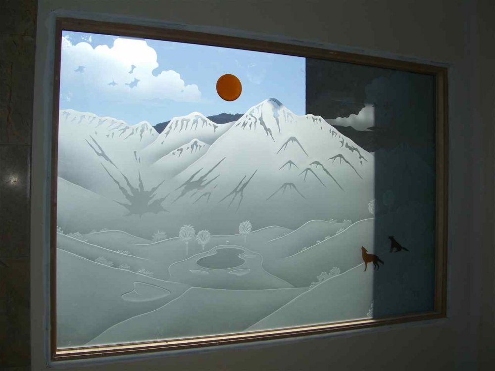 Stunning Etched glass Window with color! - Sans Soucie Art ...