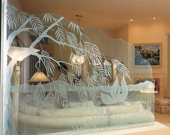 etched glass divider - Sans Soucie Art Glass