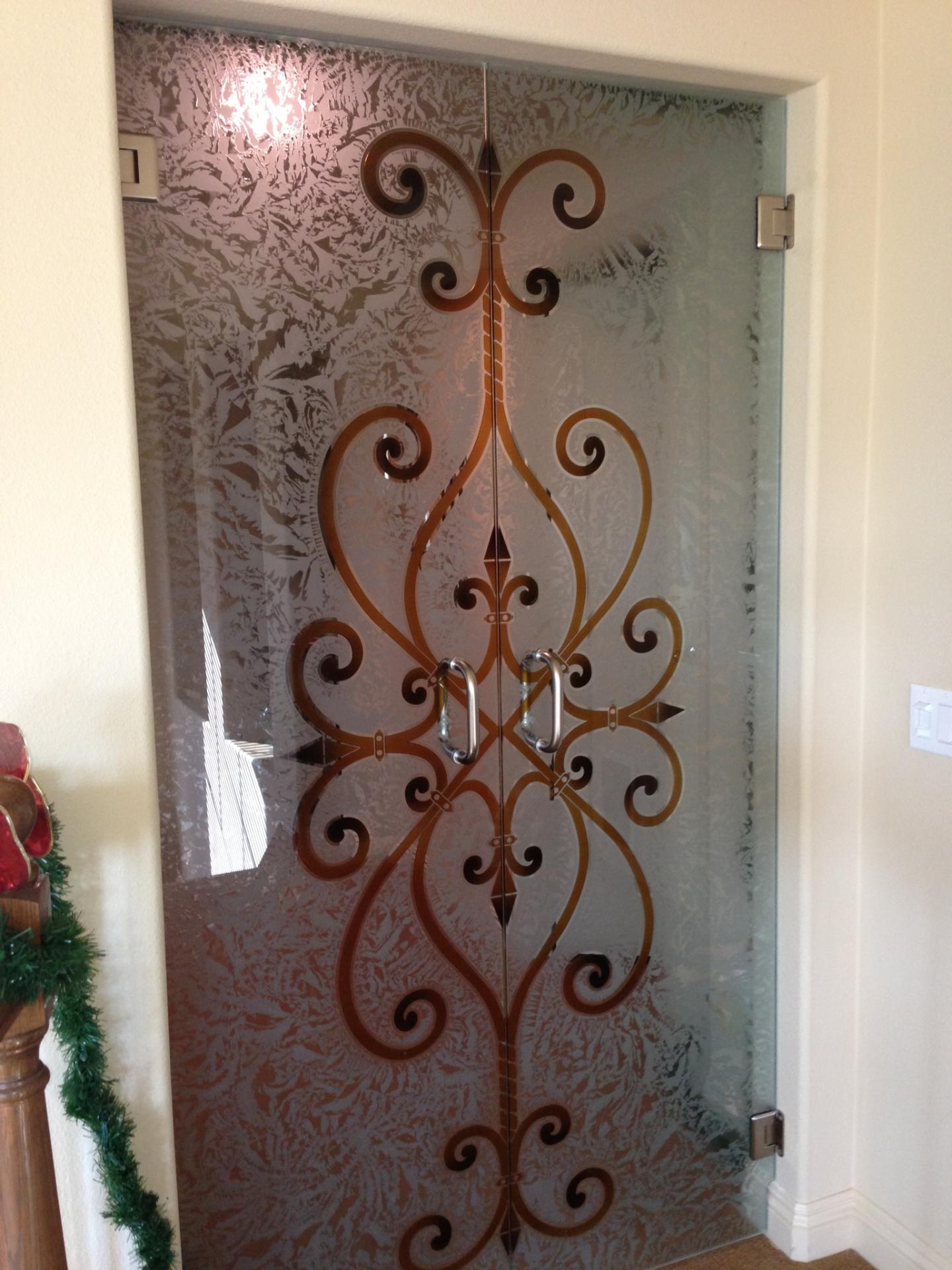 frameless glass  doors  Sans Soucie Art Glass 