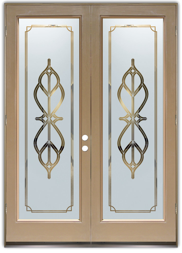 Double Entry Doors Sans Soucie Art Glass