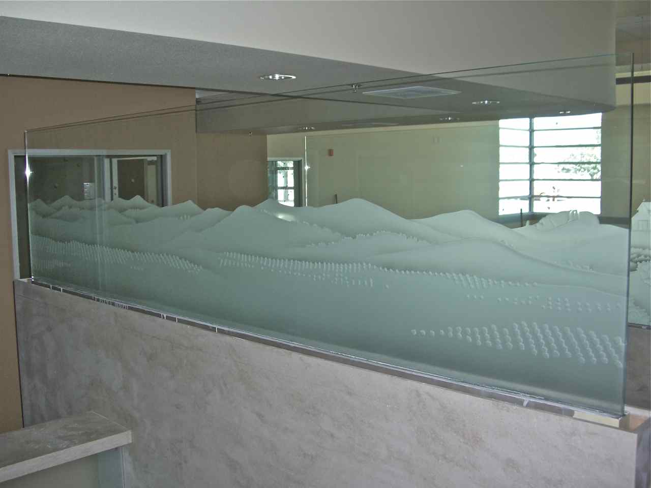 Glass Partitions Sans Soucie Art Partition Dividers Landscape Mountains Men Workers Farmers Farmland 3