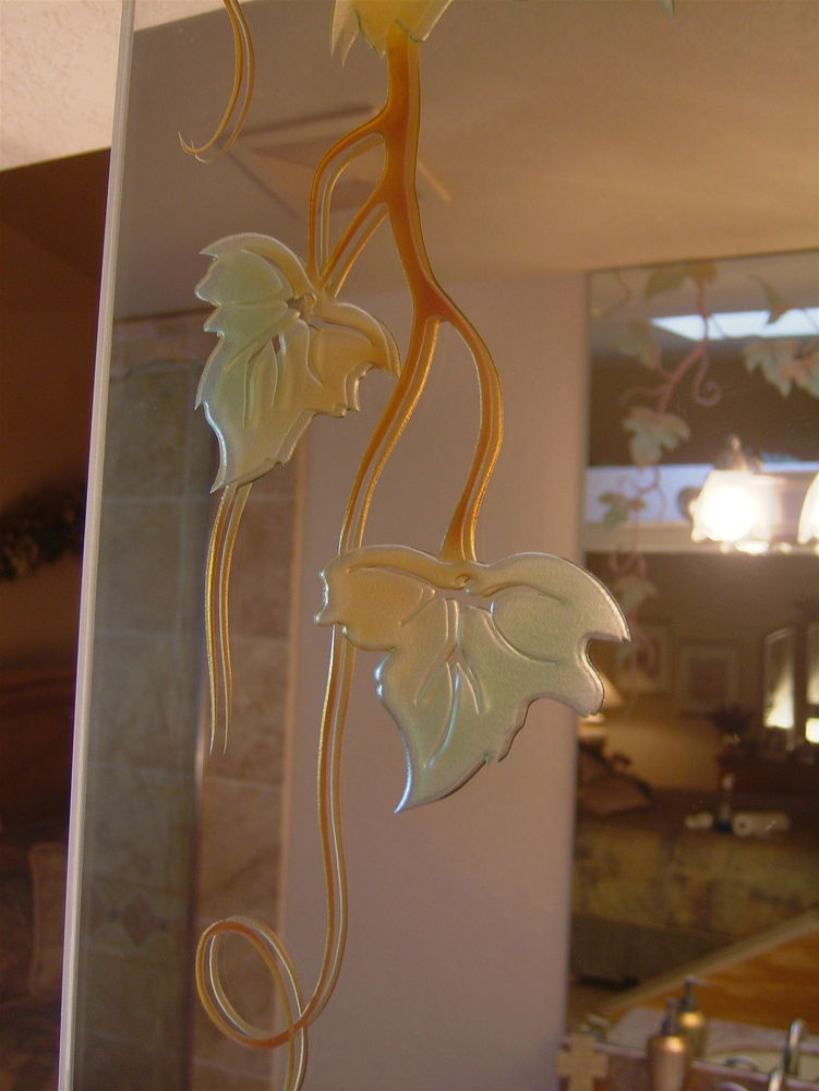 Ivy Custom Mirrors Sans Soucie Mirrors With Carved And Painted Glass Golden Ivy By Sans Soucie