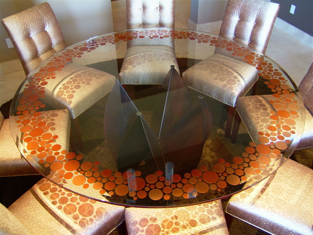 Bubbly Glass Dining Table Sans Soucie Dining Tables With Carved And Painted Glass Contemporary Bubbly By Sans Soucie
