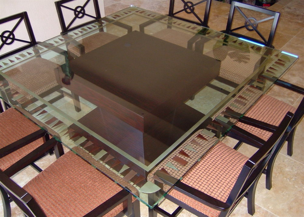 Square Glass Dining Table glass dining table - sans soucie art glass Square Glass Dining Table glass dining table - sans soucie art glass