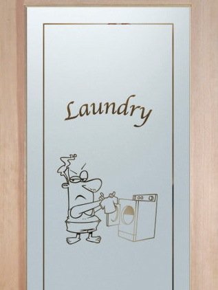 Shrunken Shirt Etched Glass Front Doors Laundry Decor Interior Glass Door Custom Washing Clothes Comic Laundry Decor Sans Soucie Shrunken Shirt