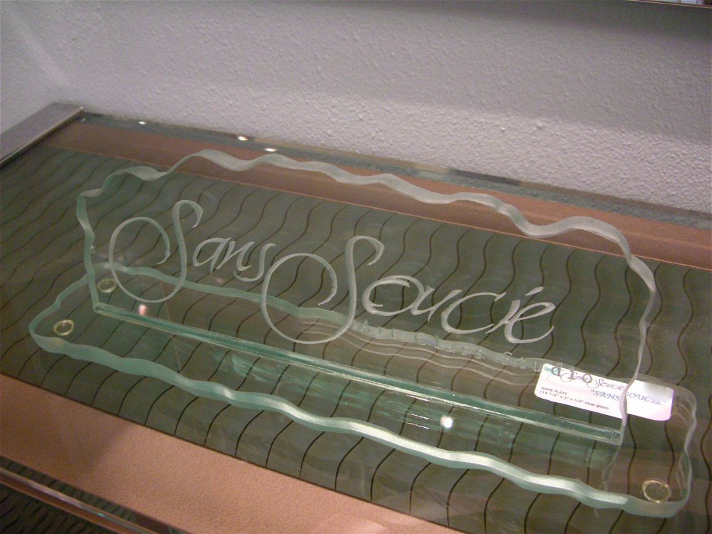 Glass Name Plate Signs Sans Soucie Signs Glass Name Plate Sans Soucie