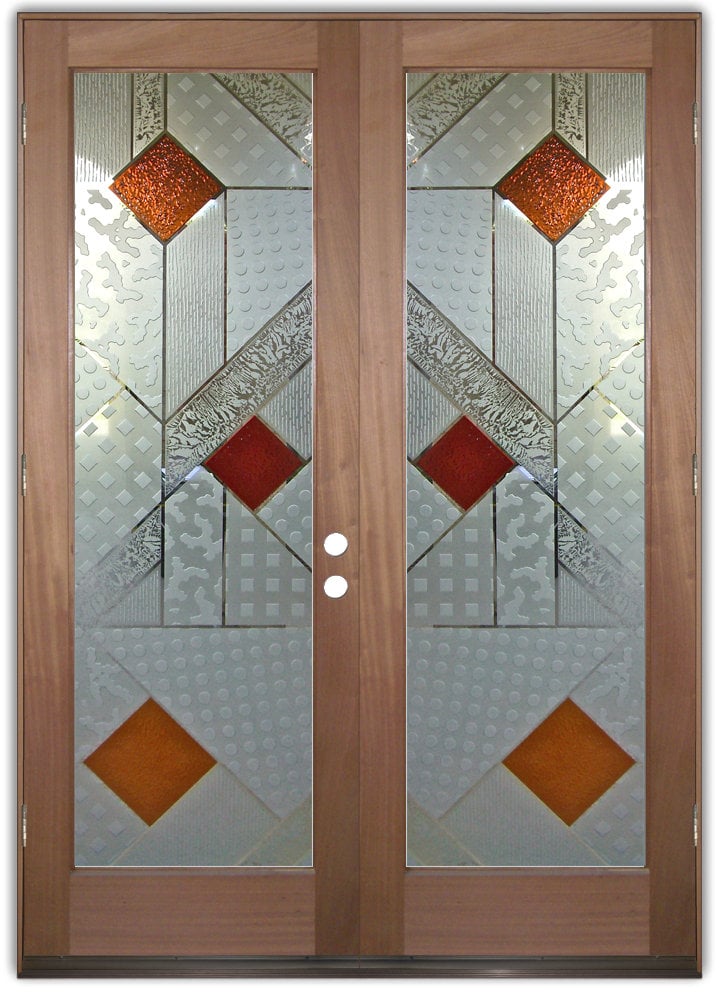 Matrix 3D III Etched Glass  Doors  Modern Design  Style