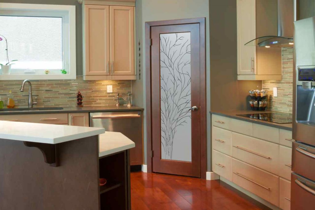 frosted glass pantry door  Sans Soucie Art Glass
