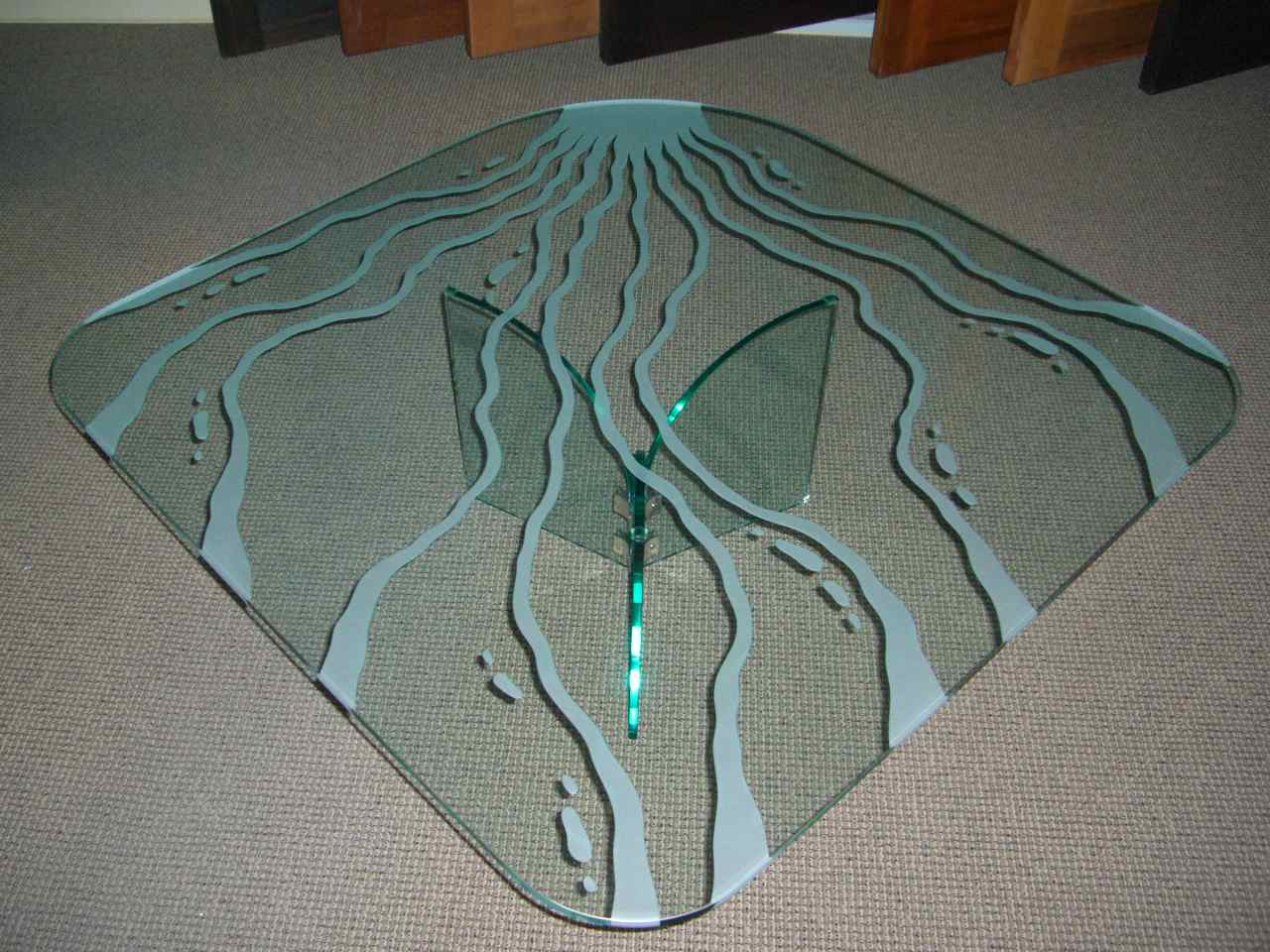 Etched Gl Table Tops Sans Soucie Art Living Water Ii Gl Coffee Table
