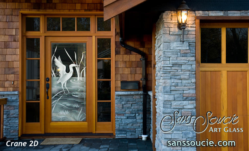Vcastellano 8 11 Sans Soucie Art Glass Glass Front Doors Etched Cranes