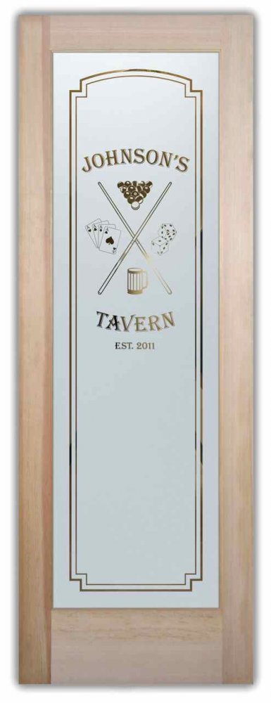 Tavern Negative Etched Glass Door Sans Soucie etched glass doors billiard room