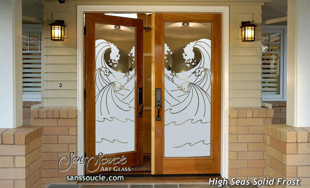 Tropical Designs Sans Soucie Art Gl Etched Gl Front Doors Beach Coastal Decor High Seas Sans Soucie