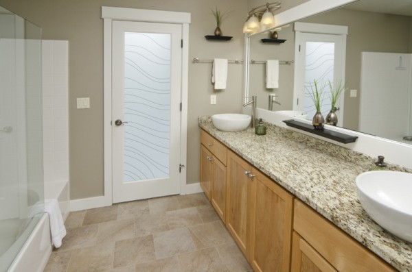 glass bathroom doors frosted glass dreamy waves