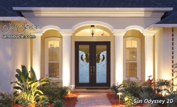 glass front doors beach coastal decor