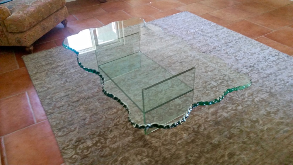 Chipped Edge Glass Coffee Tables | Sans Soucie Art Glass