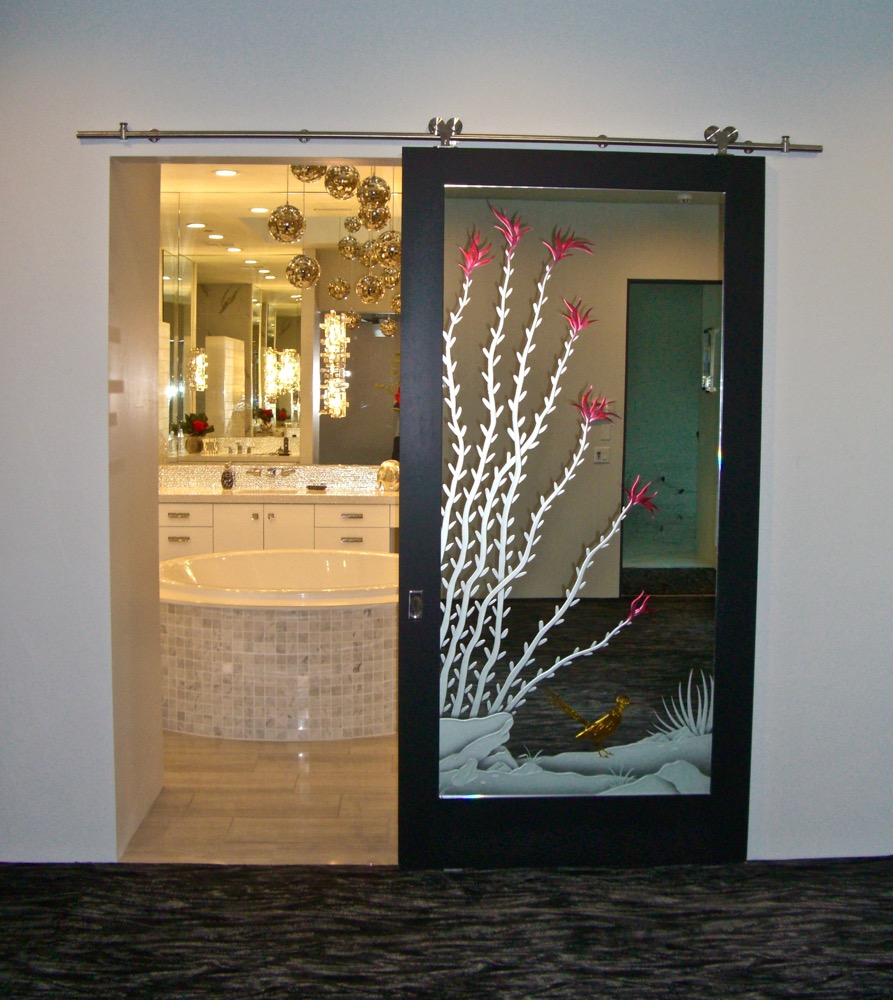 Ocotillo Roadrunner 3d Painted Mirror Interior Glass Door