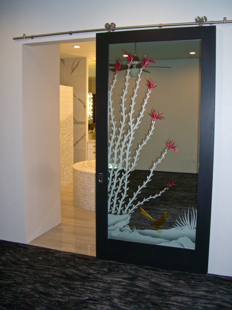 Ocotillo Roadrunner 3d Painted Mirror Interior Glass Door Sans Mirror Interior Glass Door Carved Painted Western Roadrunner Sans Soucie