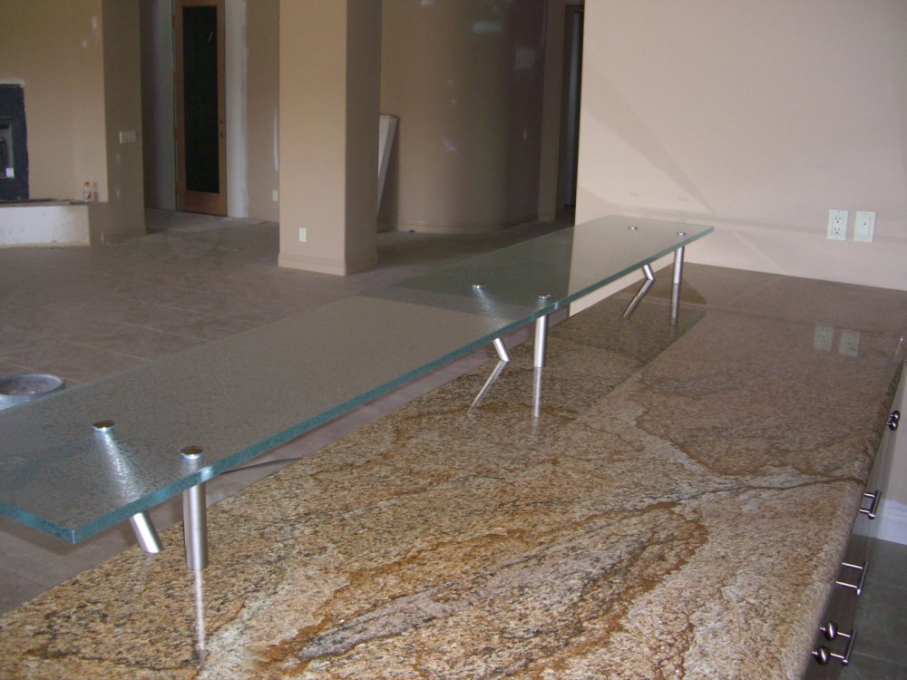 Glass Bar Top Counter :: Floating Kitchen Counter 